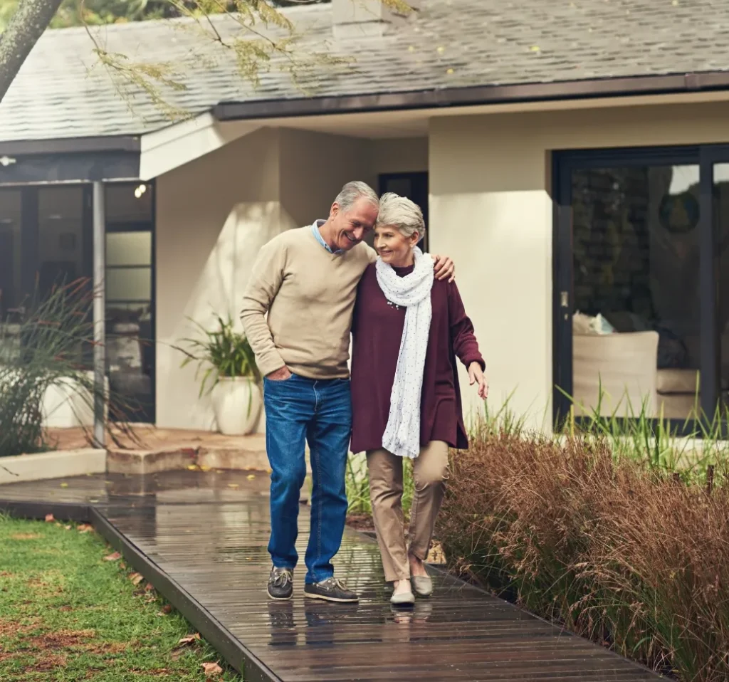 Senior couple enjoying fresh air